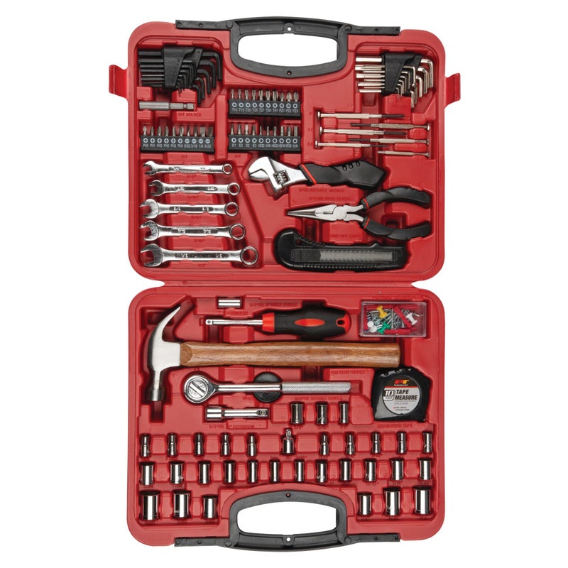 Performance Tool W1532 107pc Home & Auto Tool Set, Hand Tools - Tool Sets , Red - Image 2